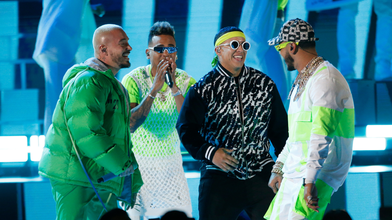 Illustration for article titled Glitter, Glam, and Bad Bunny's Acrylic Fingernails Ruled the Billboard Latin Music Awards